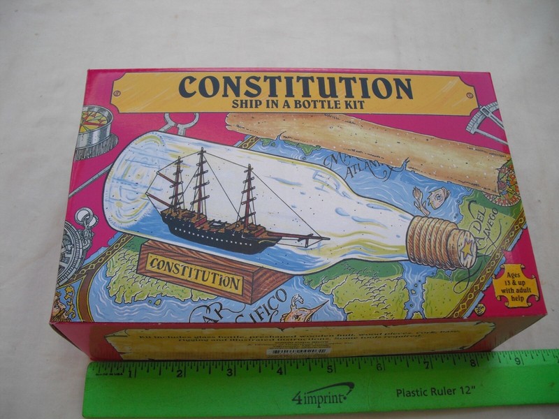 Cape Shore Ship in a Bottle Kit 203 Constitution, Wood Hull, Boat Model Kit