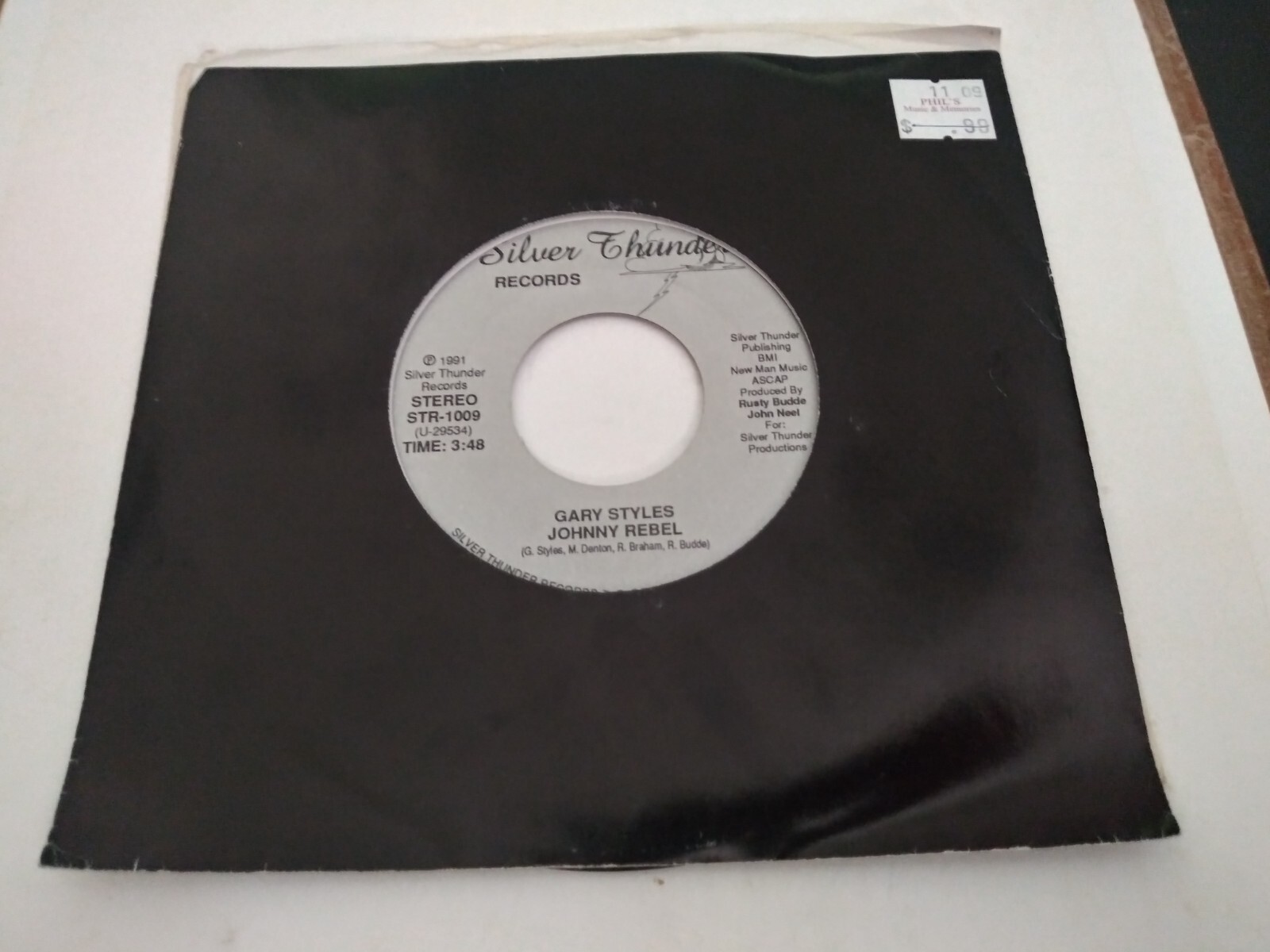 Gary Styles - Johnny Rebel NM Original 45RPM Silver Thunder