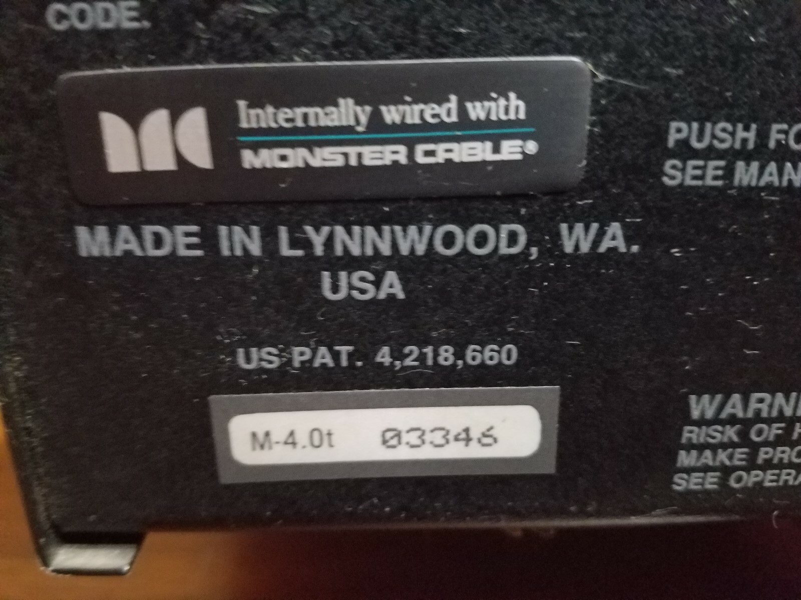 Carver M-4.0T Magnetic Field Amplifier works very good