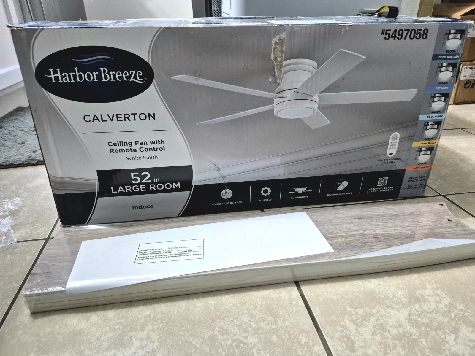 Harbor Breeze Calverton Ceiling Fan REPLACEMENT PARTS Bulb Shade Blades Remote