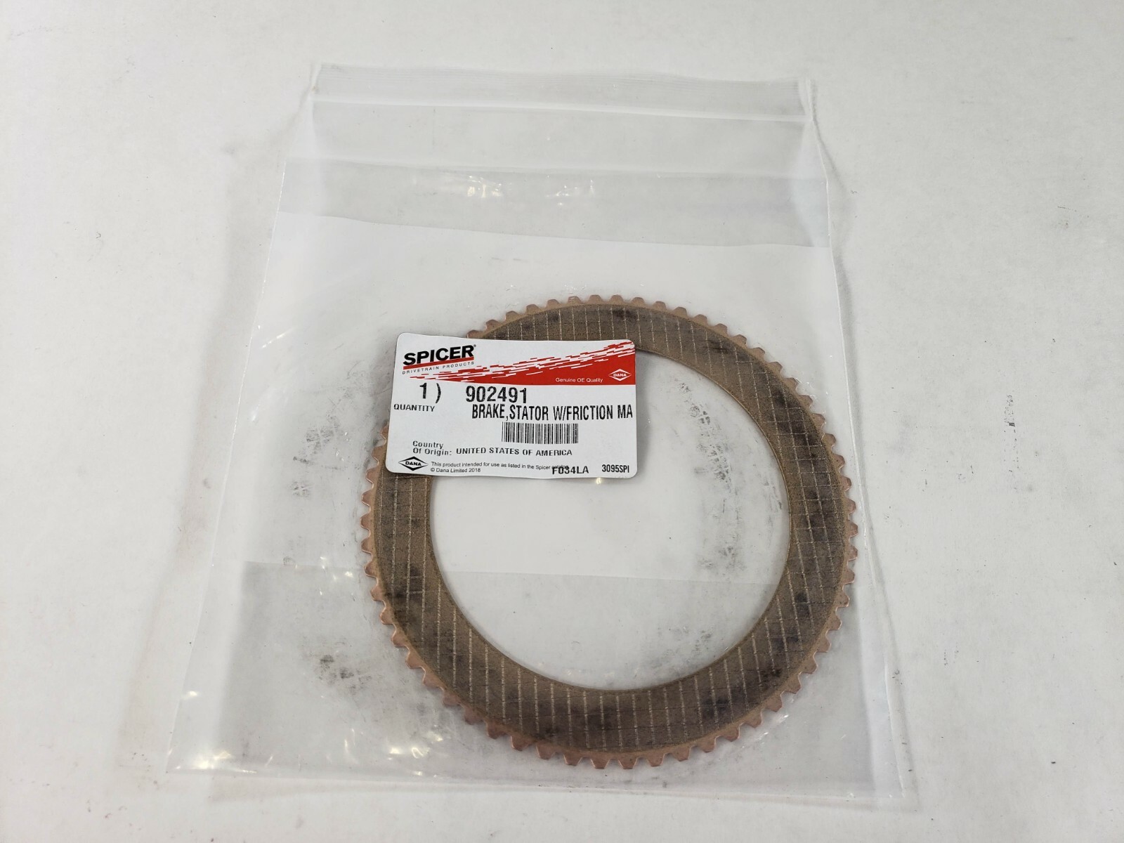 フィブリノーゲン Spicer DriveTrain Products Brake Stator 902491 F034LA