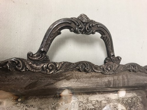 Wilcox International SAYBROOK MANOR Silverplate Ornate Butlers Tea Set Tray