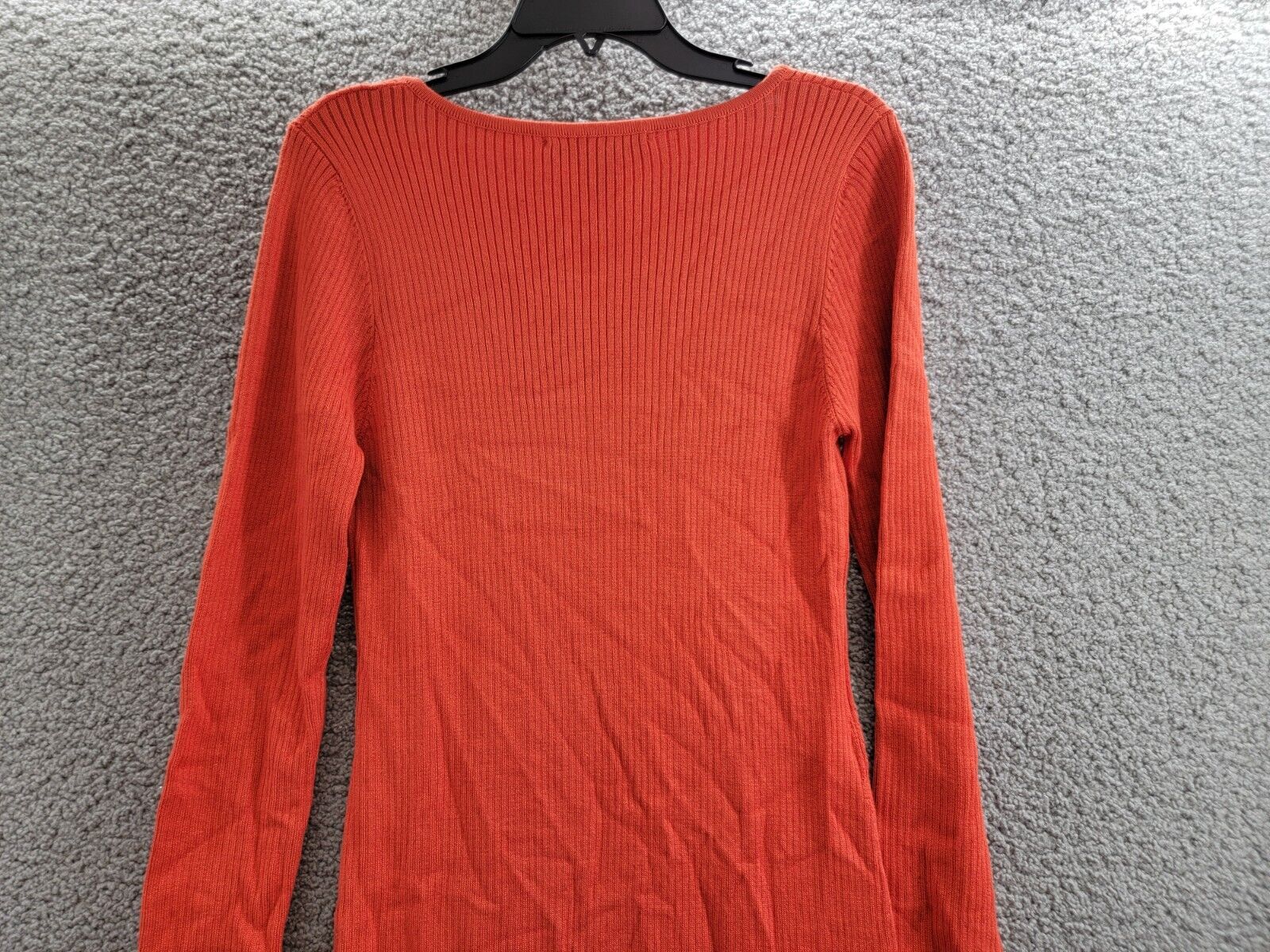 French Connection Mari Knit Midi Dress Women's XL Mandarin Red Multi V-Neck - Picture 11 of 16
