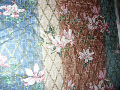 Decorators cotton fabric Empress Magnolia by GREEFF brass trellis magnolia 160