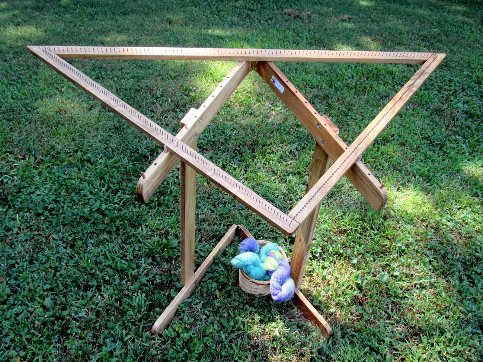Sit down Weaving Folding Floor Stand for 2' - 4' Tri-looms by FIBER DISTINCTIONS