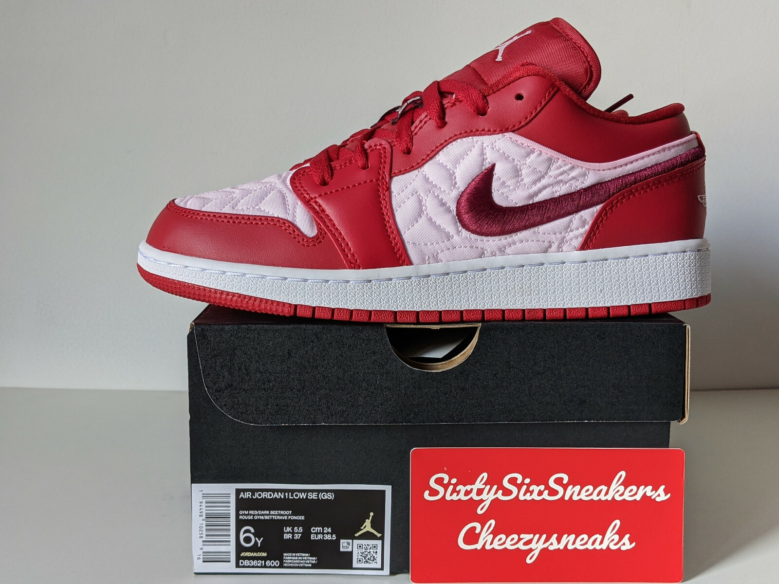 jordan 1 low red quilt