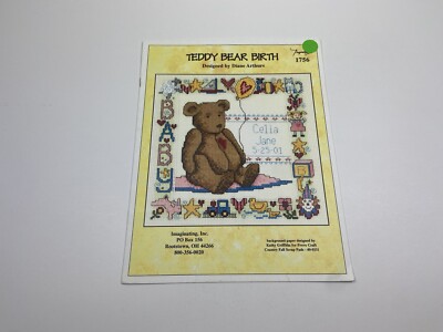 Imaginating Teddy Bear Birth Counted Cross Stitch Pattern