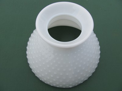 Vintage White Hobnail Glass Shade 8 inch Fitter Polished Rim