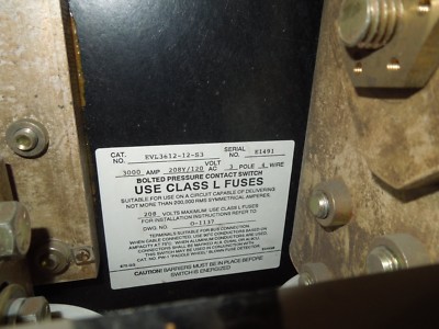 Boltswitch EVL3612-12-S3 3000A 3PH 4W 208/120V Transfer Switch NEMA 1 Enclosure