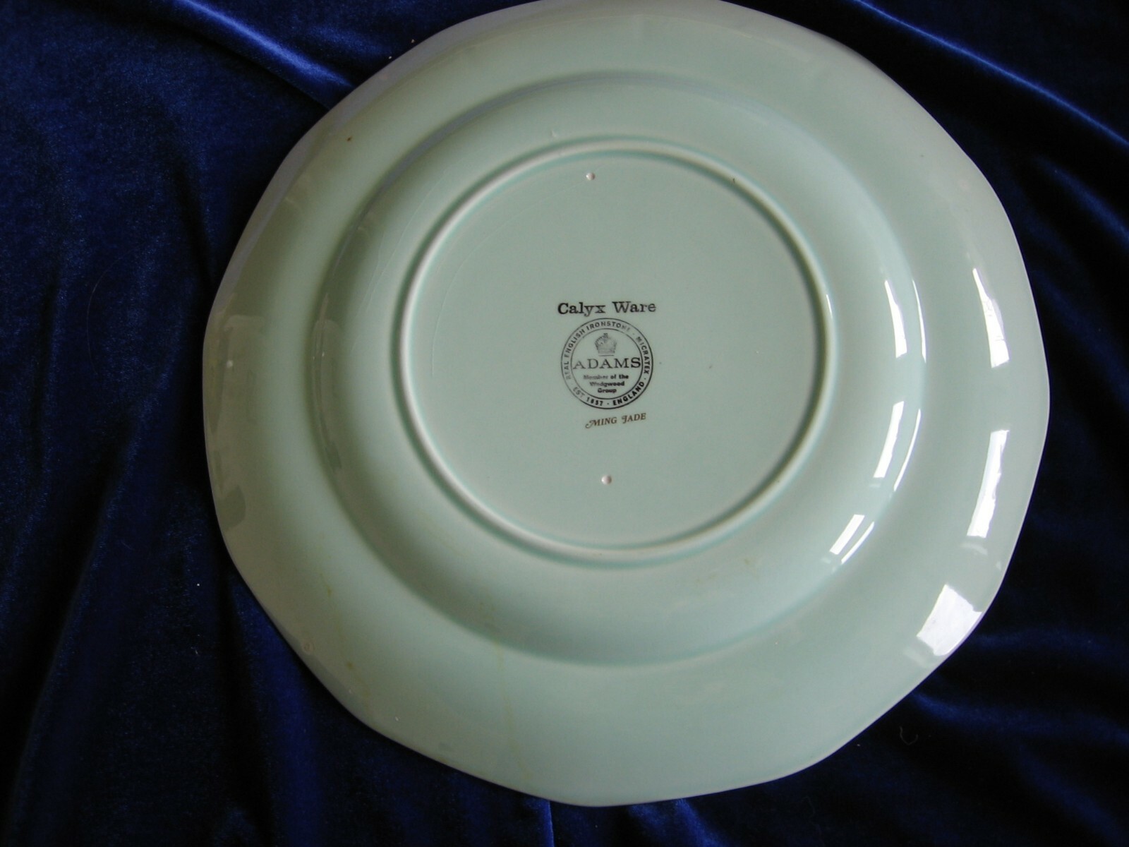 Vintage Calyx Ware Real English Ironstone England Ming Jade Dinner Plate 10.25