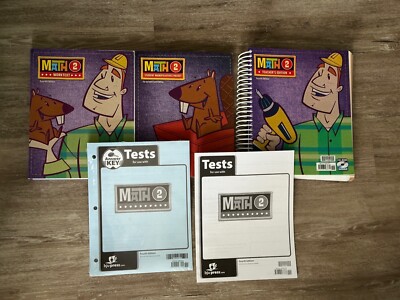 BJU Bob Jones 2nd grade MATH 2 Student Worktext Teacher Edition COMPLETE SET