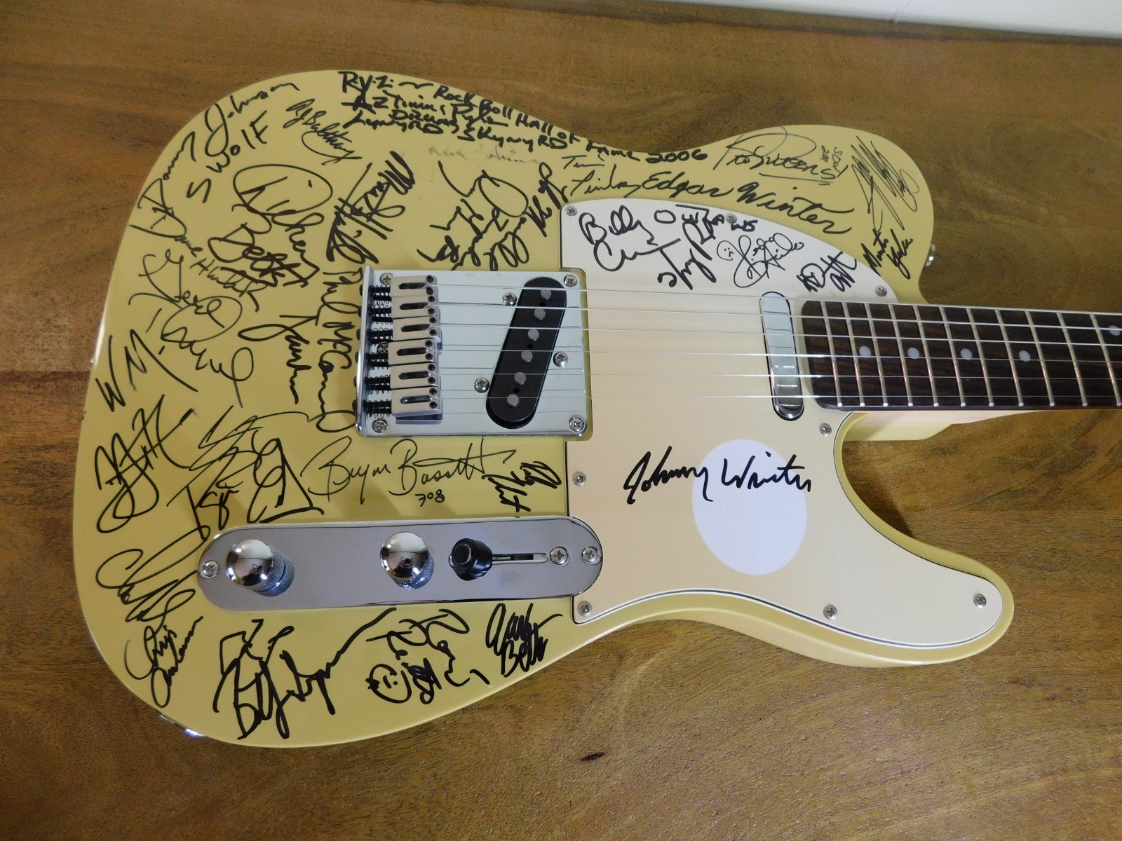 2007 Fender Squier Standard Telecaster White Signed by Rock