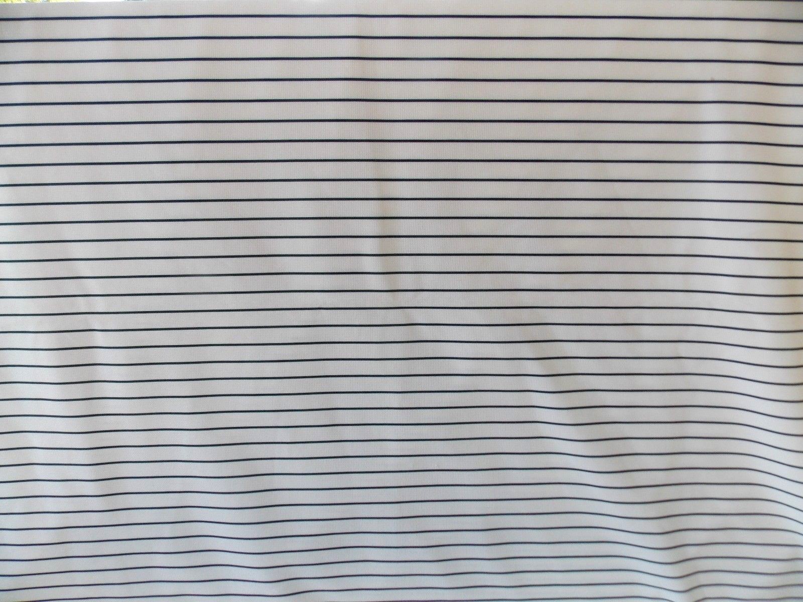 2 Yards Vintage Fabric Double Knit Black and White Stripe Excellent 70's