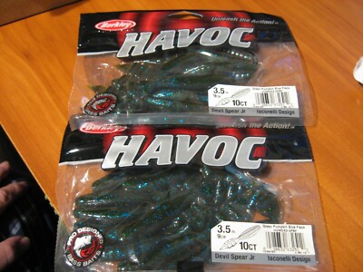 Green Pumpkin 2 Packs Berkley Havoc 10/" Federale Soft Plastic Fishing Baits