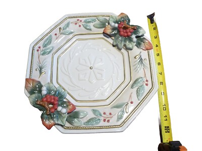 Fitz & Floyd FF Winter Wonderland 12'' octoganal plate