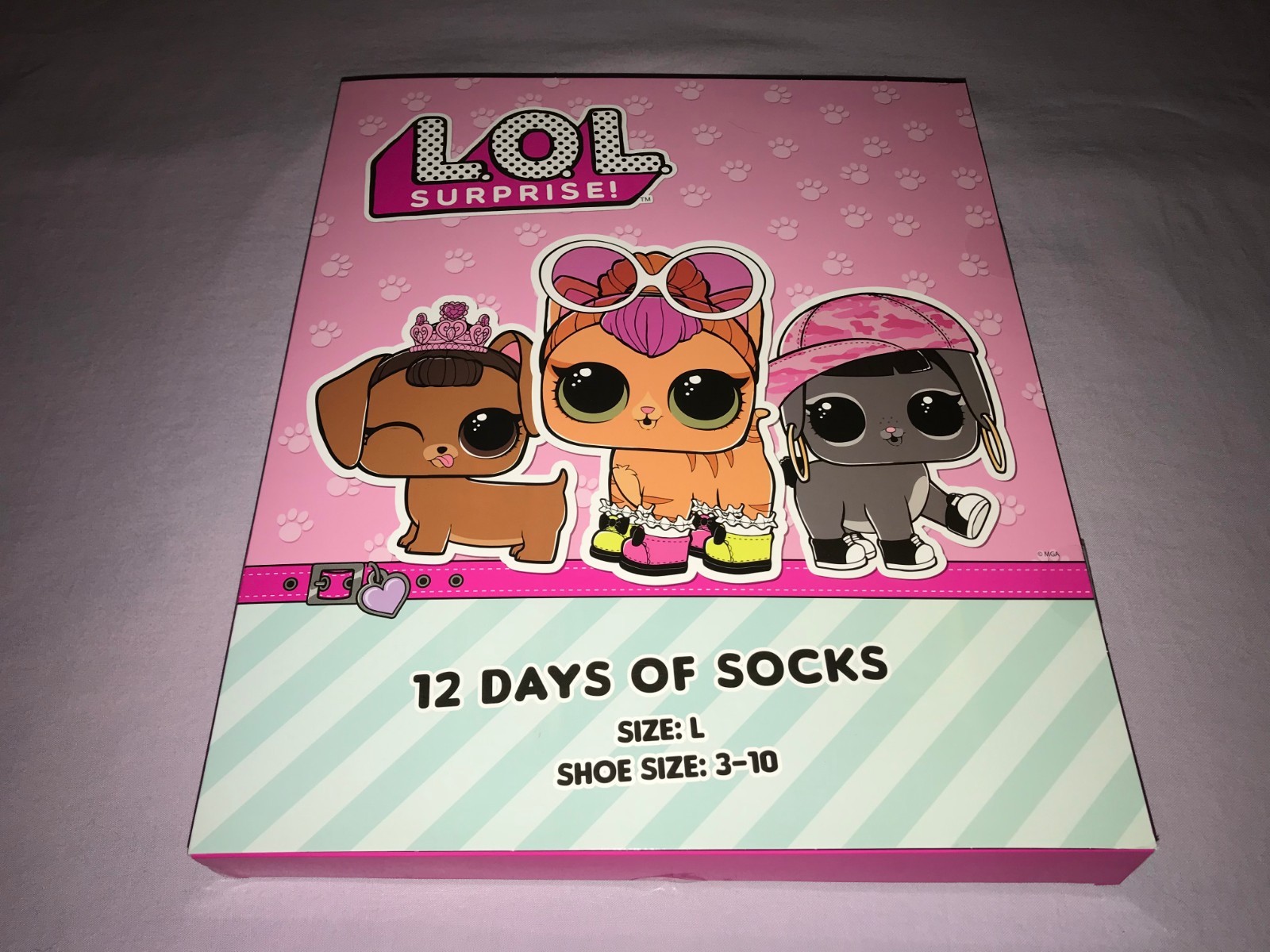 12 DAYS OF SOCKS LOL SURPRISE SIZE LARGE 3-10 **NEW**
