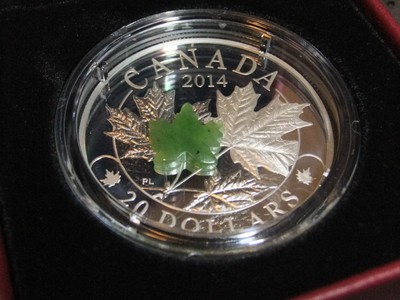 2014 Lot 4 coins (3 Fine Silver and 1 Pure Gold) - CANADA Majestic MapleLeaves