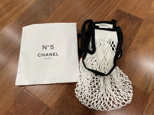 CHANEL Factory No. 5 Mesh Crochet Shoulder Bag Net Shopping/Beach Tote  Limited