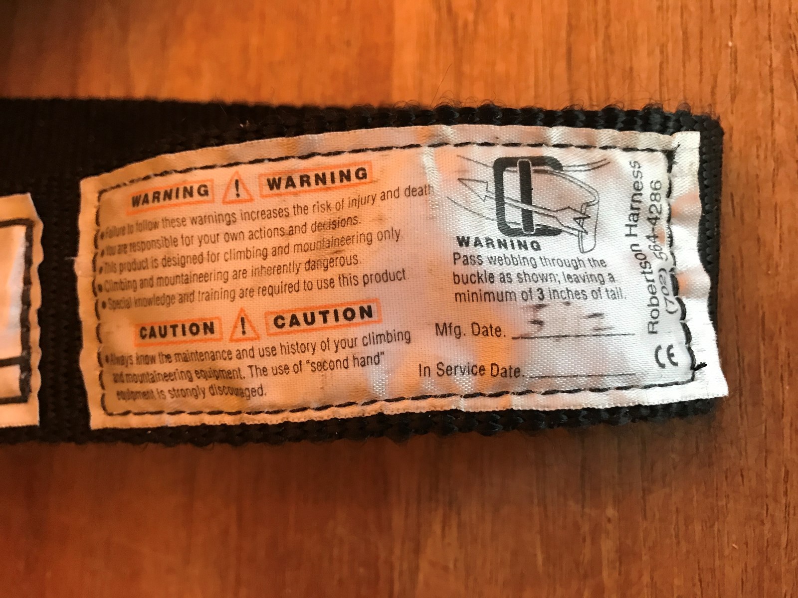 ROBERTSON CLIMBING HARNESS          Red   see Tag   Great Shape