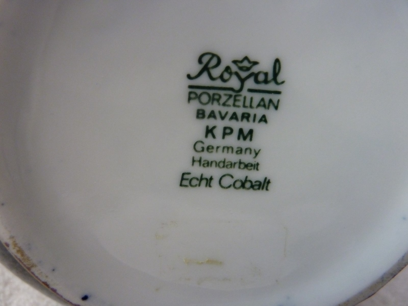 Royal Porzellan Bavaria KPM Germany Handarbeit Echt Cobalt Vase