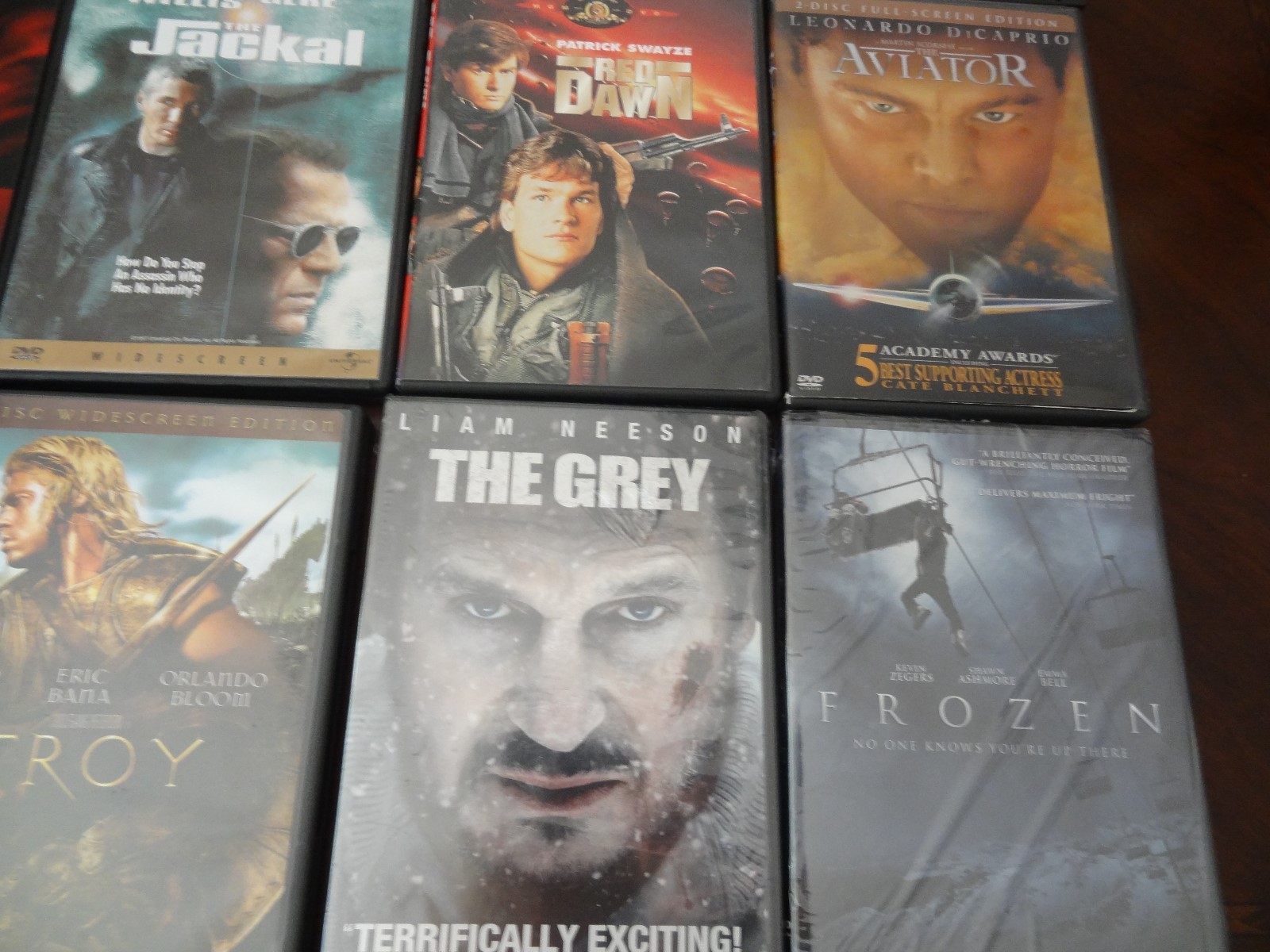 LOT OF 12 DVD'S HI END MOVIES VGC GREY NEW TROY  FROZEN HUNT RED OCTOBER AVIATOR