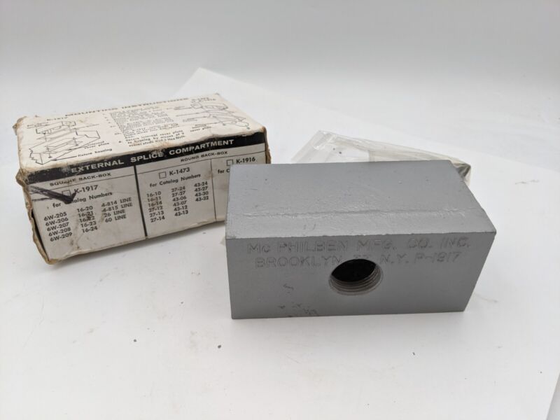 Mcphilben K-1917 Aluminum External Splice Compartment 3/4 In Square Back Box