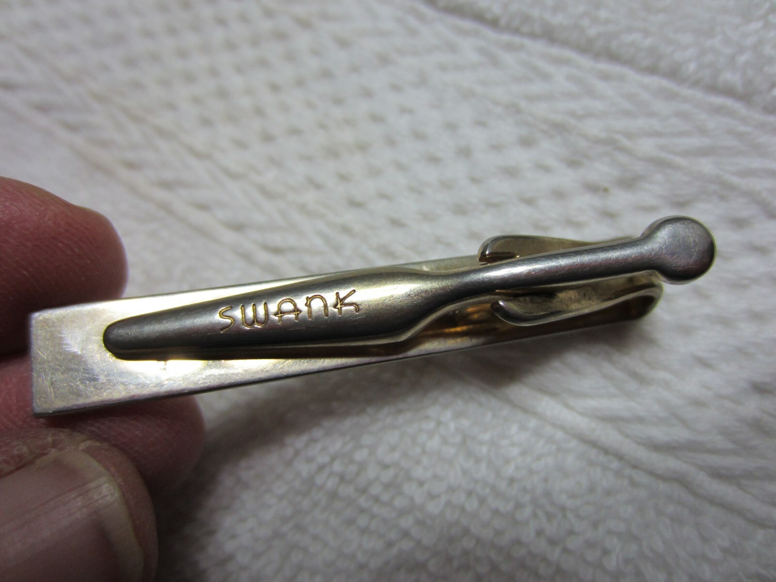 Vintage Swank money clip/tie clip with diamond chip