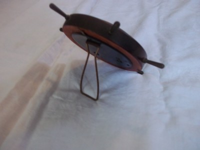 ANTIQUE STELLAR NAUTICAL WOODEN & BRASS DESKTOP BAROMETER WEST GERMANY