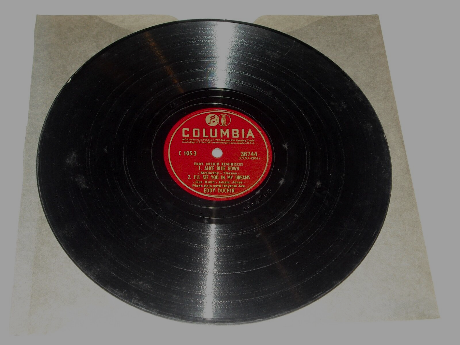 EDDY DUCHIN-Alice Blue Gown (1945) COLUMBIA 10" Shellac Single