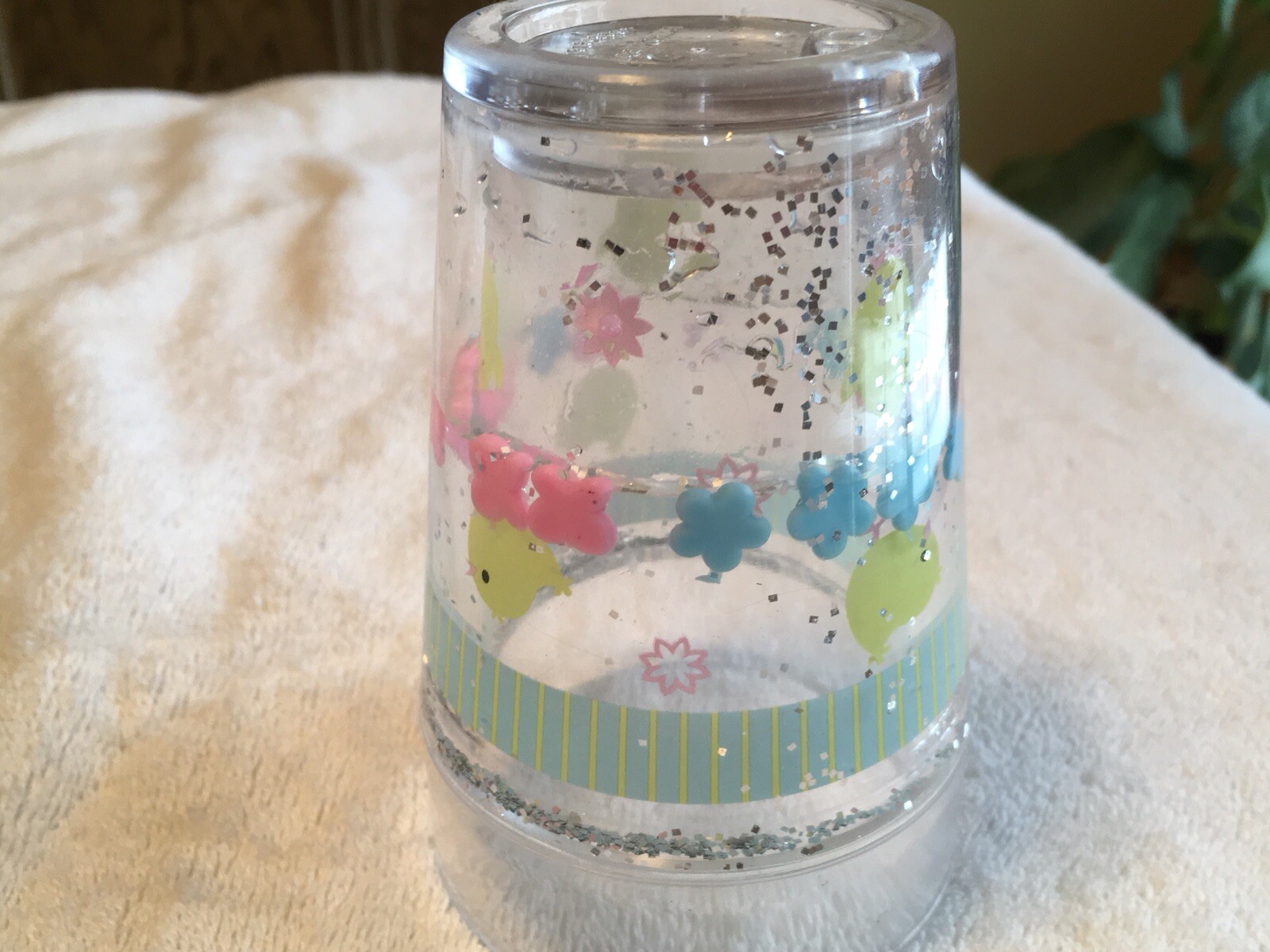 EASTER BASKET GIFT WATERFILL CUP chicks flowers girls NEW