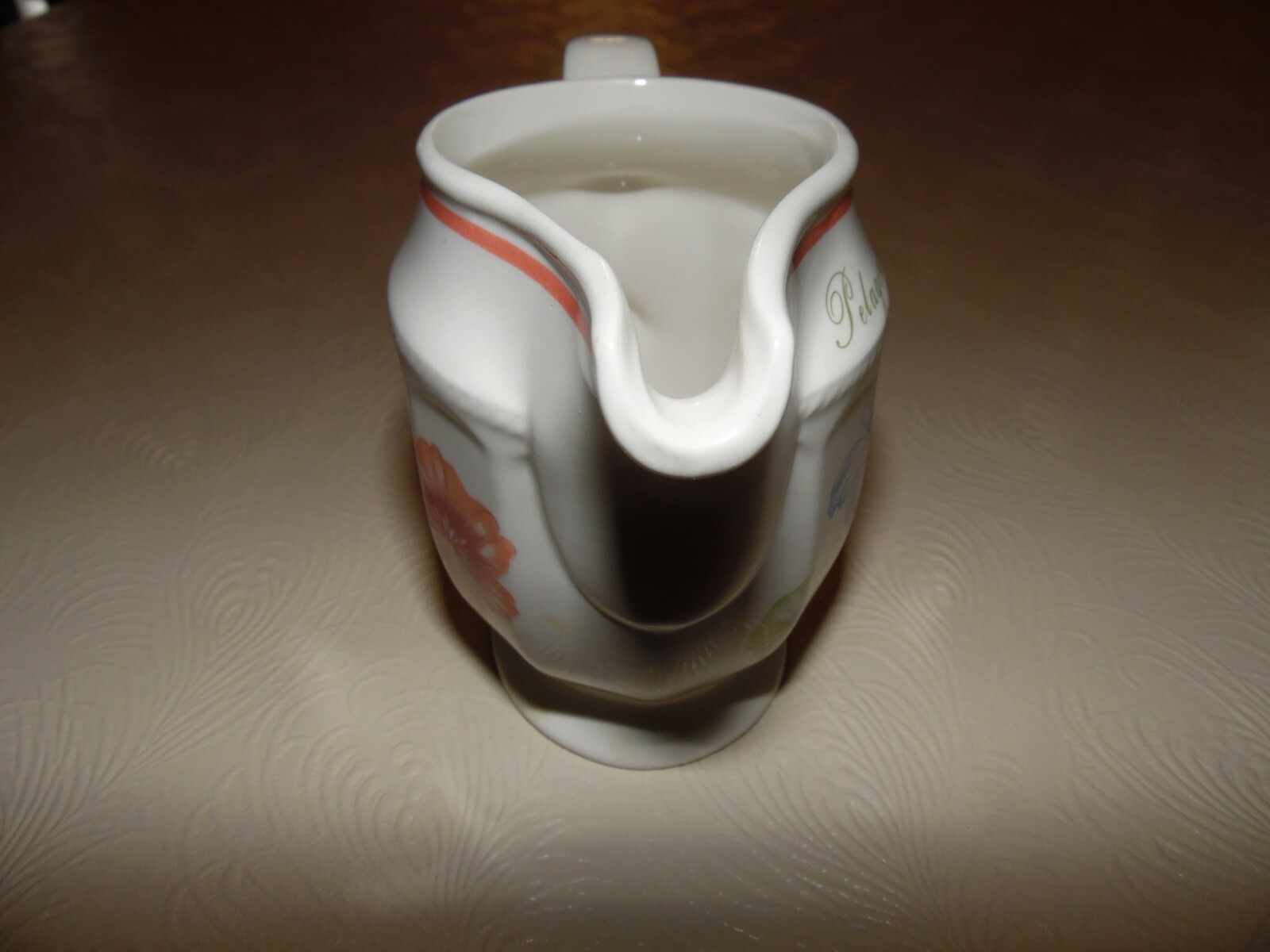 6 Oz  Secret Gardens White Porcelain Creamer by Churchill of England Pelagonium