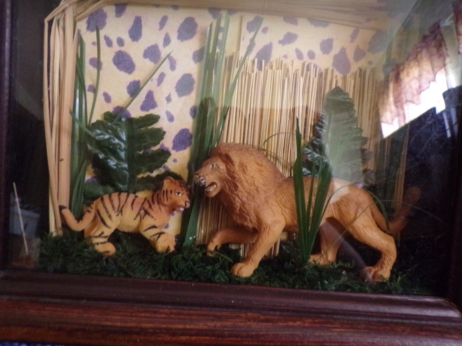 3D wall art shadowbox. African Lion safari theme  A0450