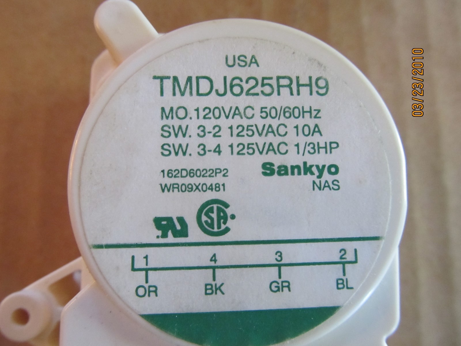 WR9x481 / WR09X0481 Refrigerator Defrost Timer Control GE / Hotpoint TMDJ625RH9