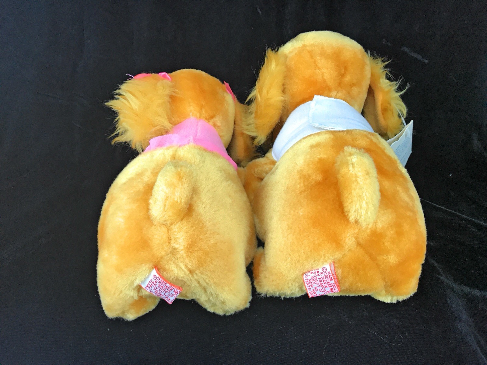 Dankin Cocker Spaniels Plush 1979 Gold Brown English Dog Family 4 Tags Collars