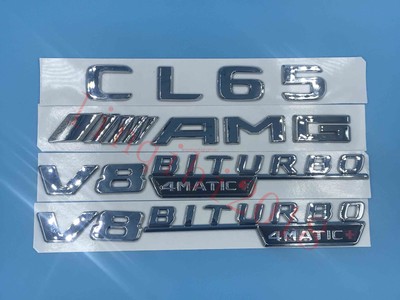 Flat '' CL65 AMG V8 BITURBO '' Letters Trunk Embl Badge Sticker for Mercedes Benz