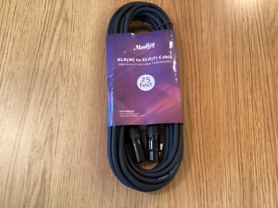 MouKey XLR(M) To XLR(F) Cable- 25 Feet