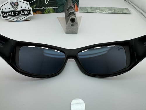 Pre-owned Maui Jim Waterman Mj 410-2m Matte Black W/ Neutral Grey Polarized Sunglasses