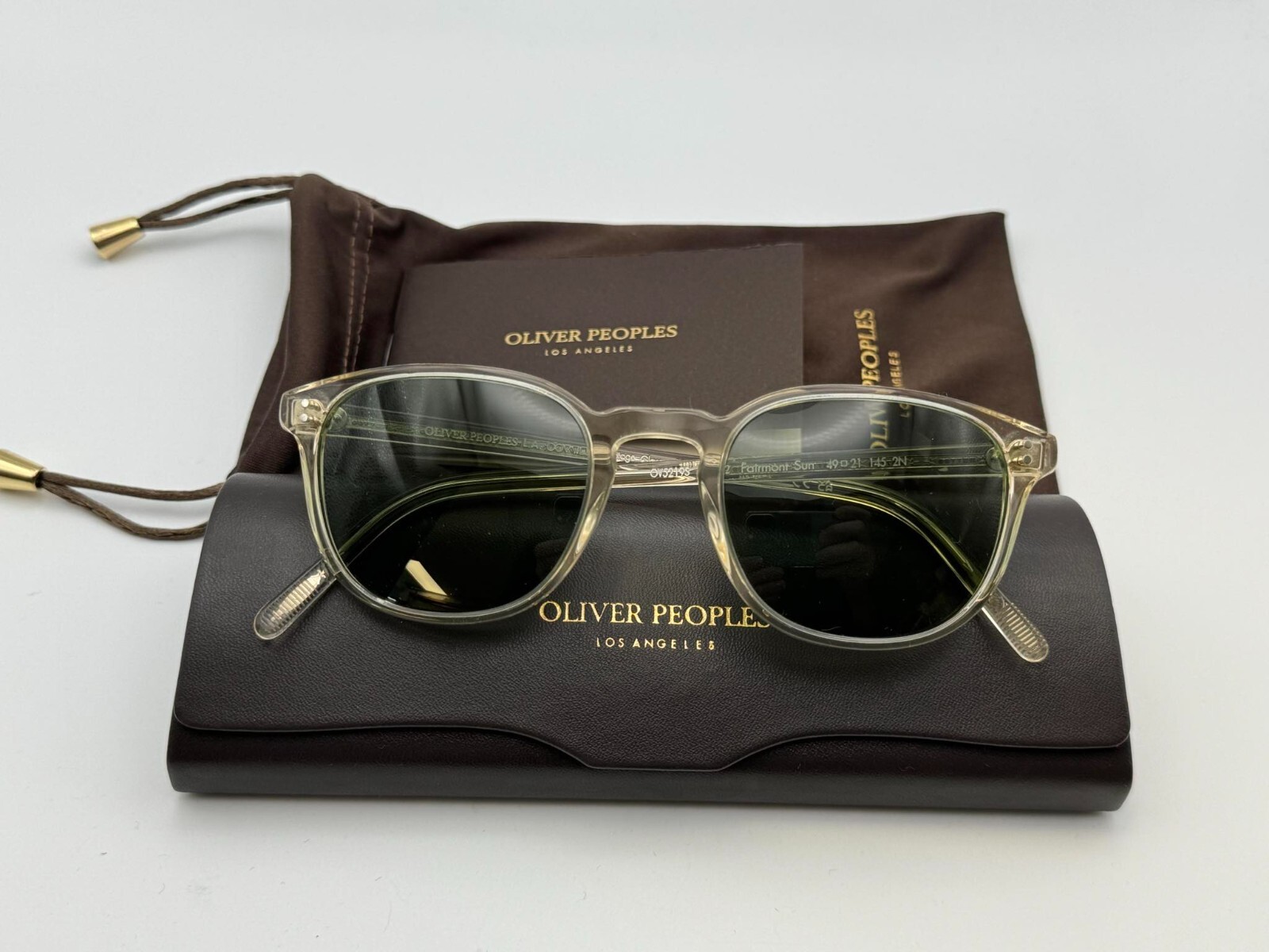 Pre-owned Oliver Peoples Fairmont Sun Ov5219s 109452 Buff / Green Sunglasses