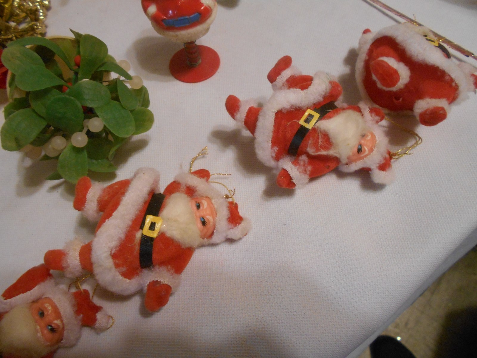 16 vintage Christmas decorations glass corsages , glass picks, ornaments & more