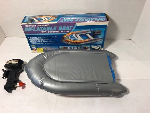 seafox inflatable toy boat w/ battery operated outboard motor playwell 2000