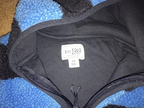 The Children's Place Two-Tone Navy & Blue Fleece Zip-Up Hooded Jacket Sz 2T