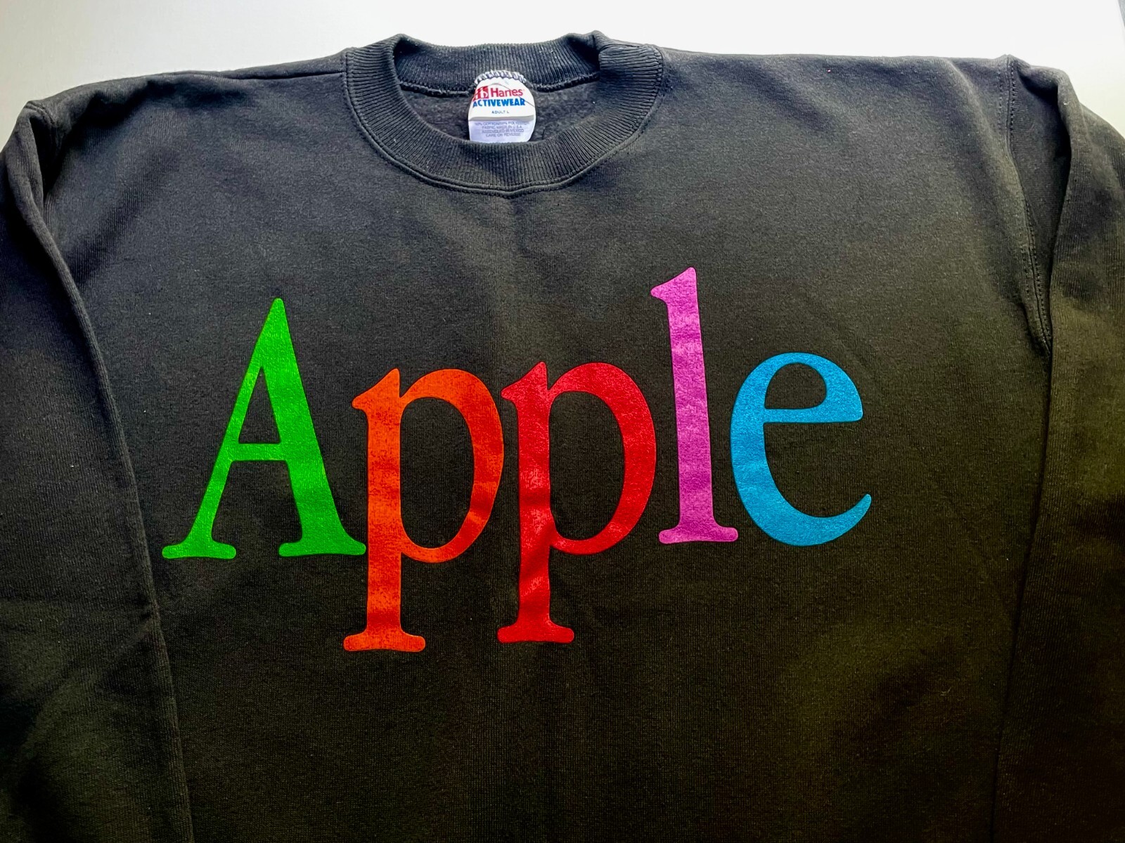 90's ビンテージ 刺繍ロゴ Apple Computer Apple Computer Logo VINTAGE 90's Black Crewneck Sweatshirt
