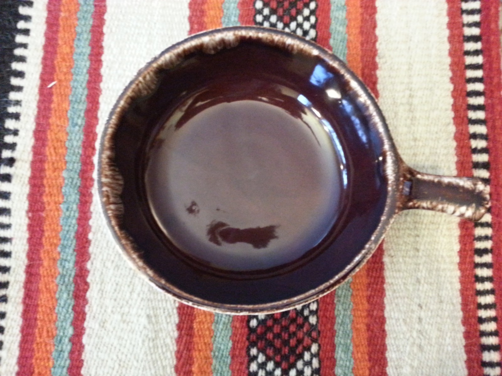 McCoy Brown Drip Kathy Kale Ceramic Serving Dish w/ handle & cover, collectible