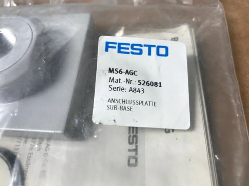 NEW FESTO MS6-AGC CYLINDER SUB BASE SET 3/8” CONNECTION PLATE 526081 Fast Ship