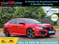 2018 Honda Civic 1.0 VTEC Turbo SR CVT Euro 6 (s/s) 5dr HATCHBACK Petrol Automat