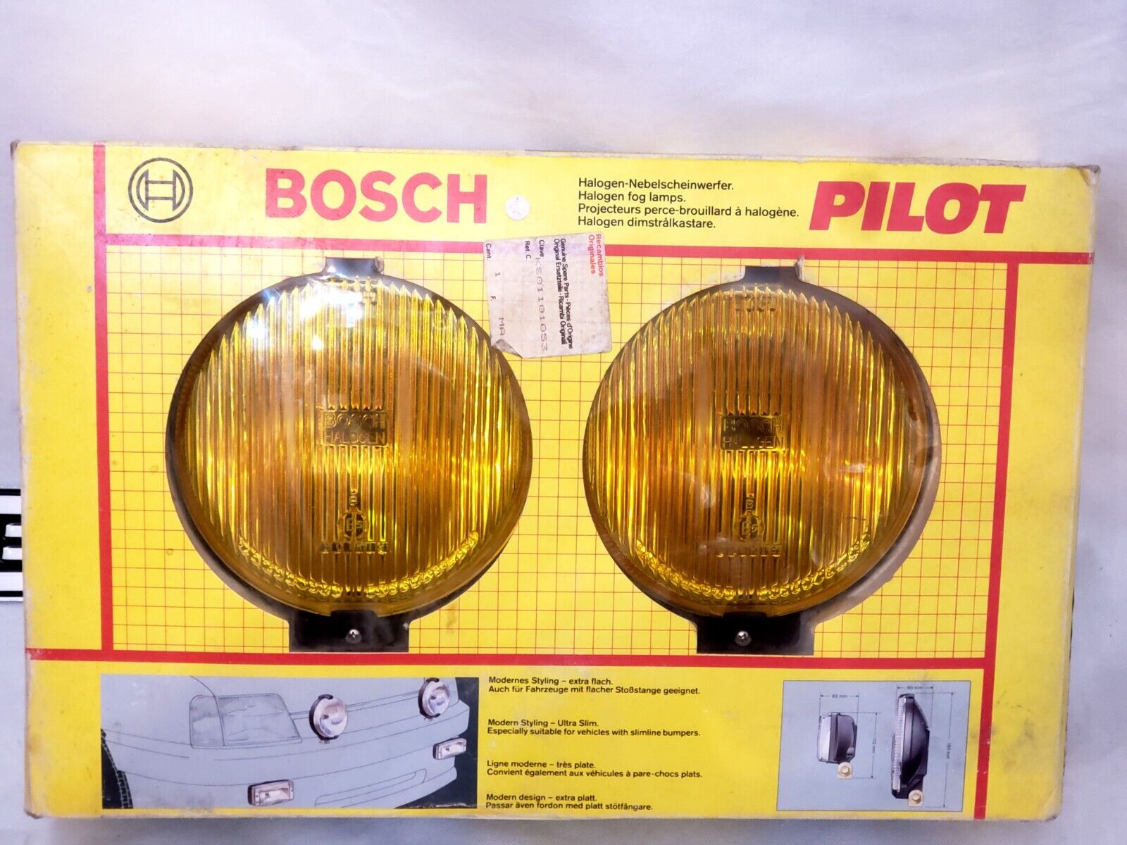 Bosch Pilot 160 Yellow Fog Lamps Light Fits Mercedes W115