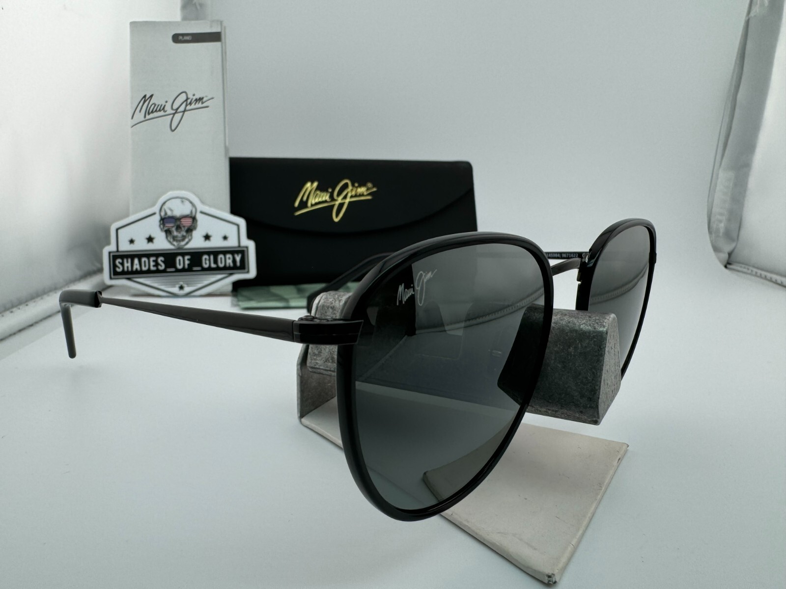 Pre-owned Maui Jim Noni Mj 854-02 Titanium Gunmetal Neutral Grey Polarized Sunglasses