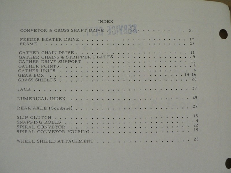 Allis Chalmers Tractors 3A Corn Head Model A Gleaner Combine Parts List VTG