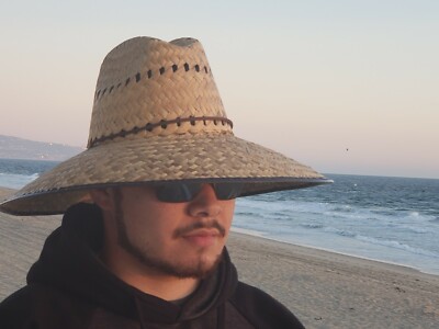 Lifeguard Palm Straw Sun Hat Extra Wide Brim Sombrero W/Free Shipping!!!