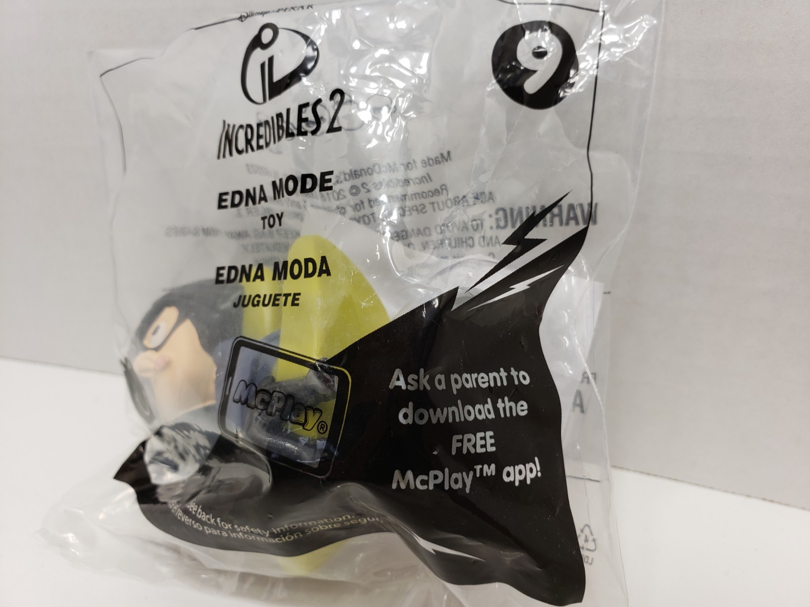 SEALED Pixar Incredibles 2 Edna Mode McDonald's Happy Meal Toy #9 Disney